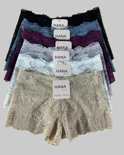 Pack de 5 Slip Short en dentelle – HANA | Couleurs variées