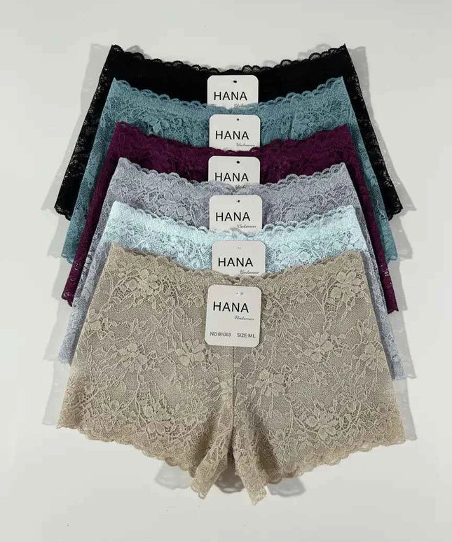 Pack de 5 Slip Short en dentelle – HANA | Couleurs variées