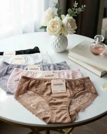 Pack de 4 Culottes Midi en Dentelle Florale HANA