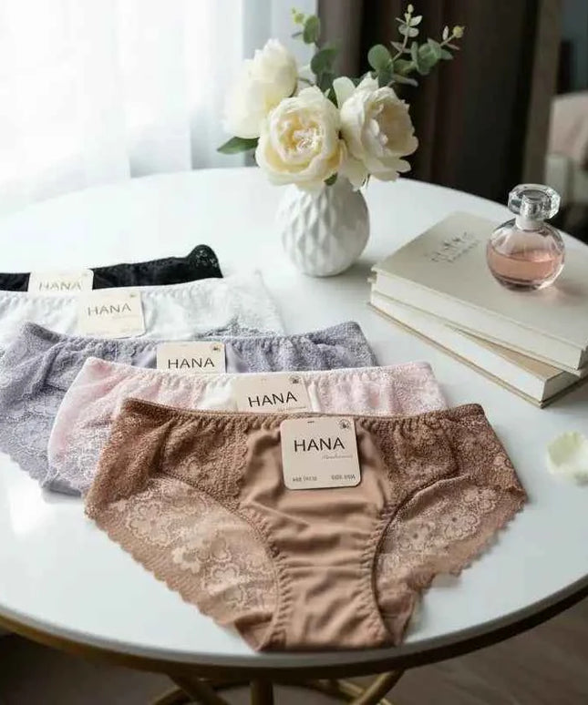 Pack de 4 Culottes Midi en Dentelle Florale HANA