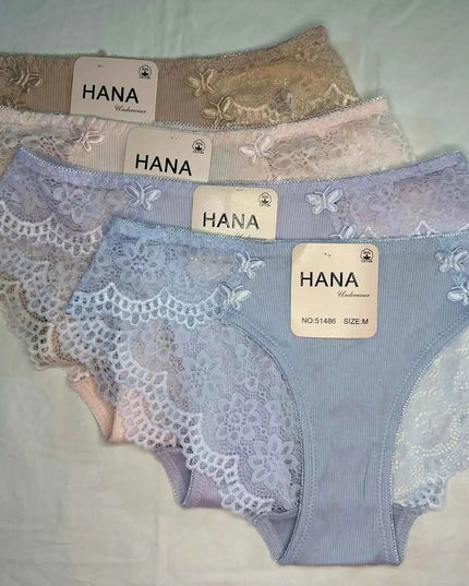 Pack 5 culottes Dentelle avec une touche de papillon
