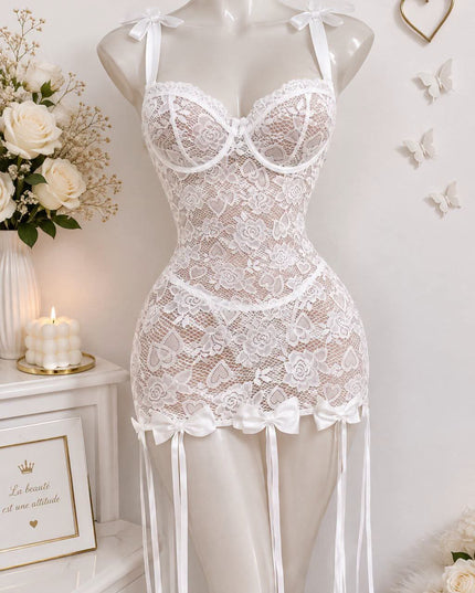 nuisette courte blanche #105-19