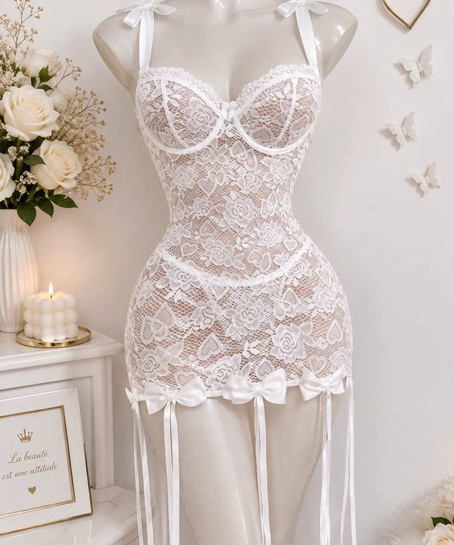 nuisette courte blanche #105-19