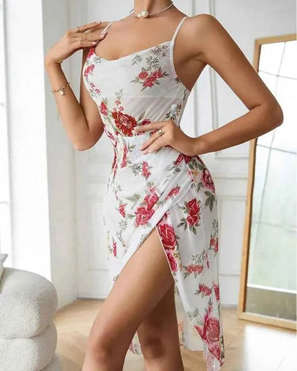 Nuisette Courte Florale en Tissu Léger