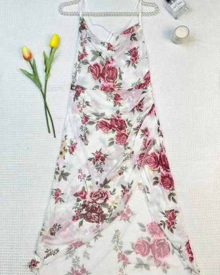 Nuisette Courte Florale en Tissu Léger