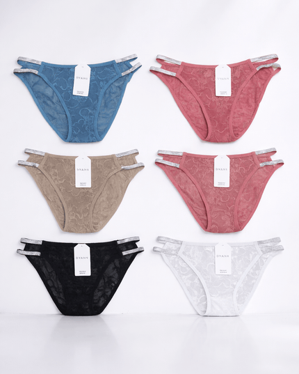 Pack 3 Culotte doubles bretelles - BELLA - Lingerie