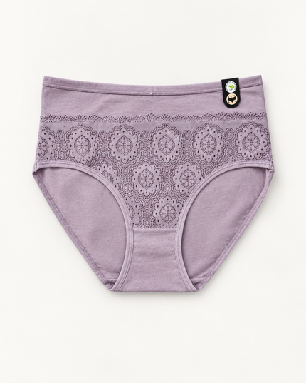 Pack 3 Culotte Taille Haute en Coton avec Dentelle Florale