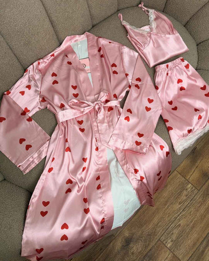 Ensemble 3P satin rose