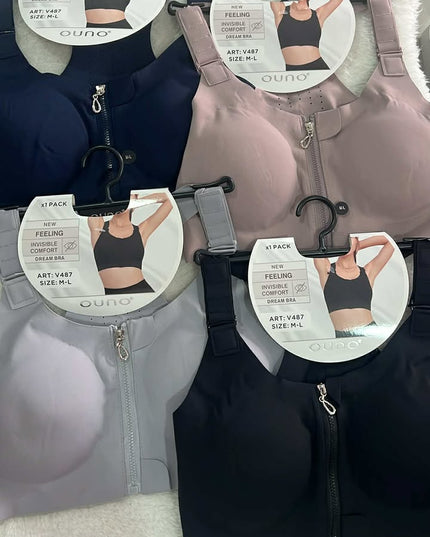 Brassière Sport Zippée Réglable