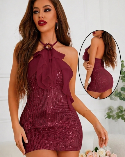 Robe Crystal Bordeaux