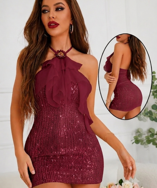 Robe Crystal Bordeaux