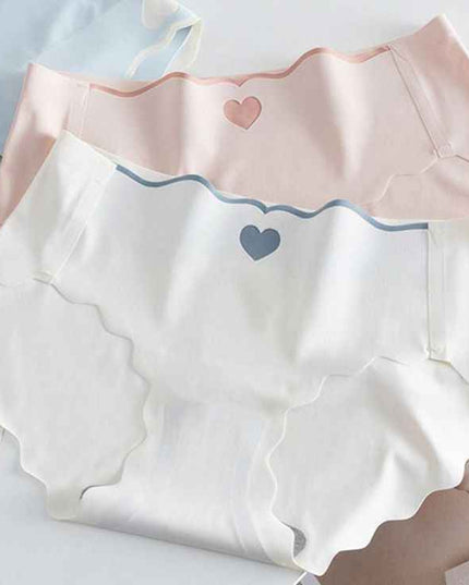 Pack de 4 Culottes Invisibles Motif Cœur