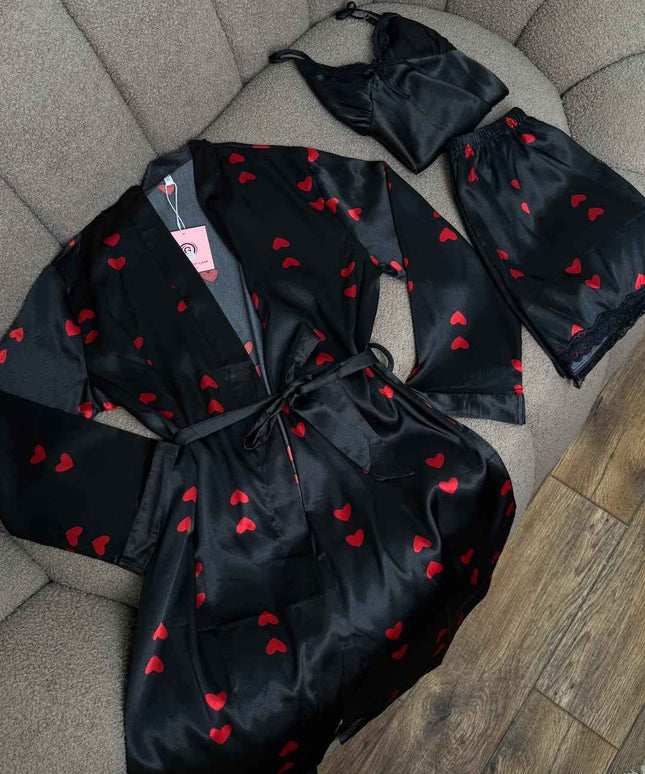 Ensemble 3P satin noir