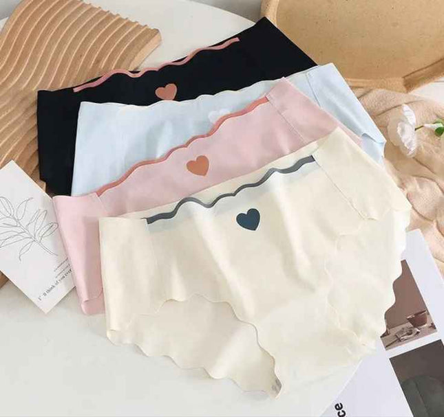 Pack de 4 Culottes Invisibles Motif Cœur