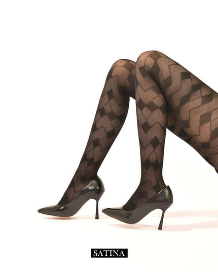 Collant voile zigzag - BELLA - Lingerie