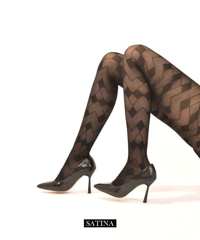 Collant voile zigzag - BELLA - Lingerie