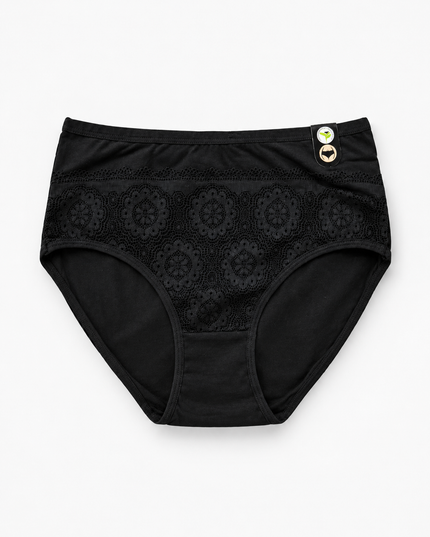 Pack 3 Culotte Taille Haute en Coton avec Dentelle Florale