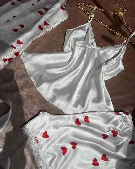 Ensemble 3P satin blanc