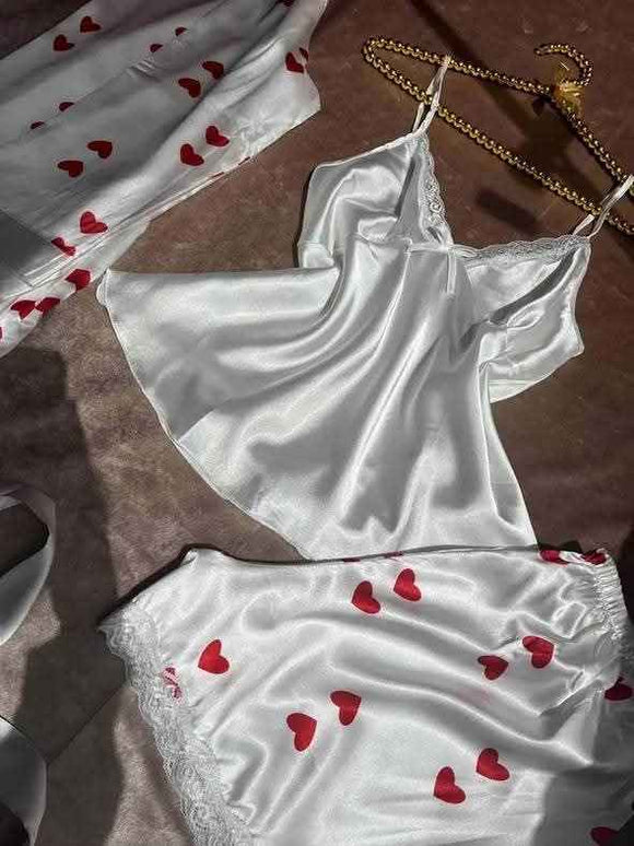Ensemble 3P satin blanc