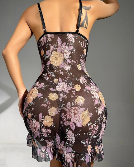 Robe fleurie noir