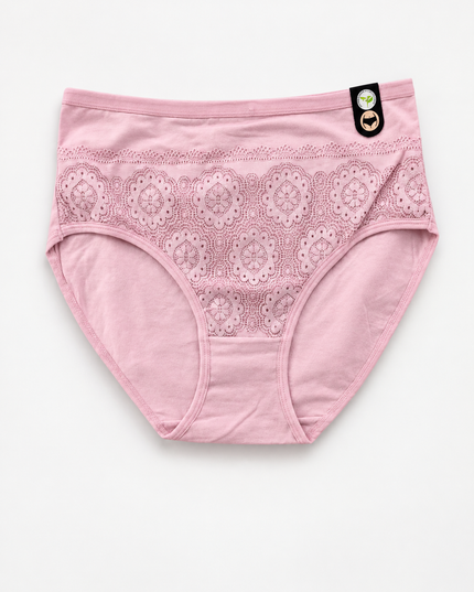 Pack 3 Culotte Taille Haute en Coton avec Dentelle Florale