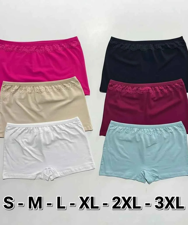 Pack 6 slip short coton